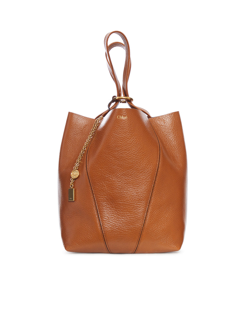 CHLOÉ SPIN SMALL TOTE BAG IN GRAINY LEATHER