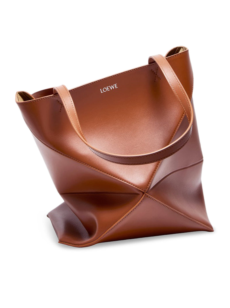 PUZZLE FOLD TOTE BAG IN POLISHED CALFSKIN