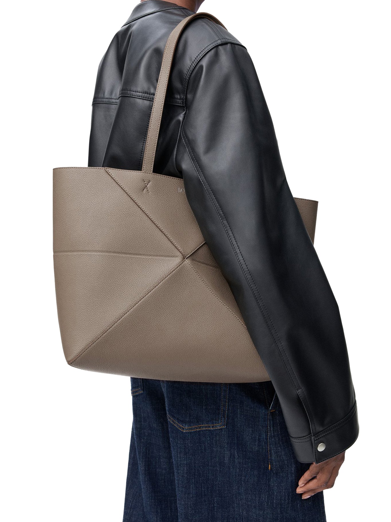 MEDIUM PUZZLE FOLD HORIZONTAL TOTE BAG IN GRAINED CALFSKIN