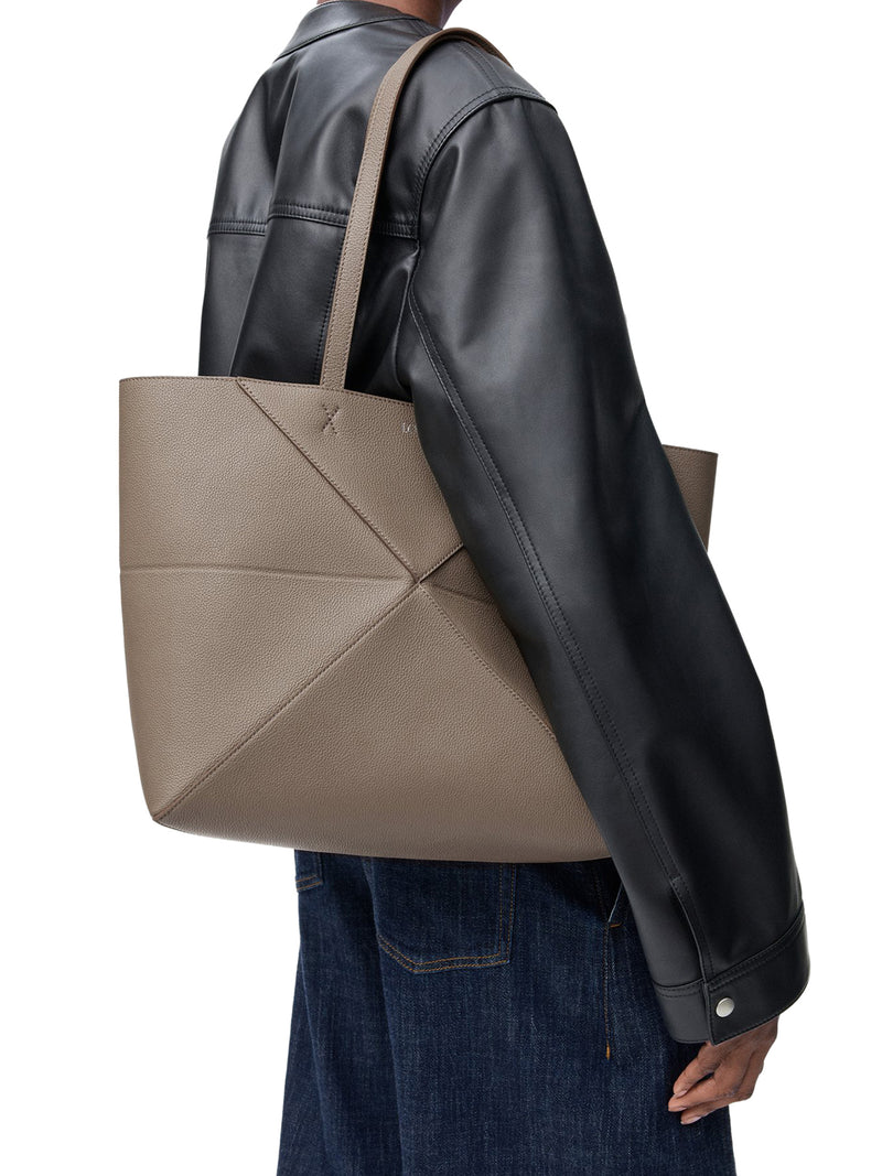 MEDIUM PUZZLE FOLD HORIZONTAL TOTE BAG IN GRAINED CALFSKIN