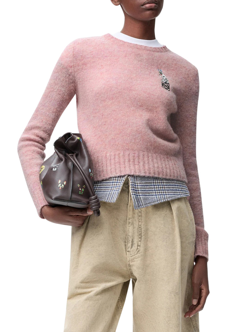 MEDIUM WEIGHT BRUSHED WOOL SWEATER