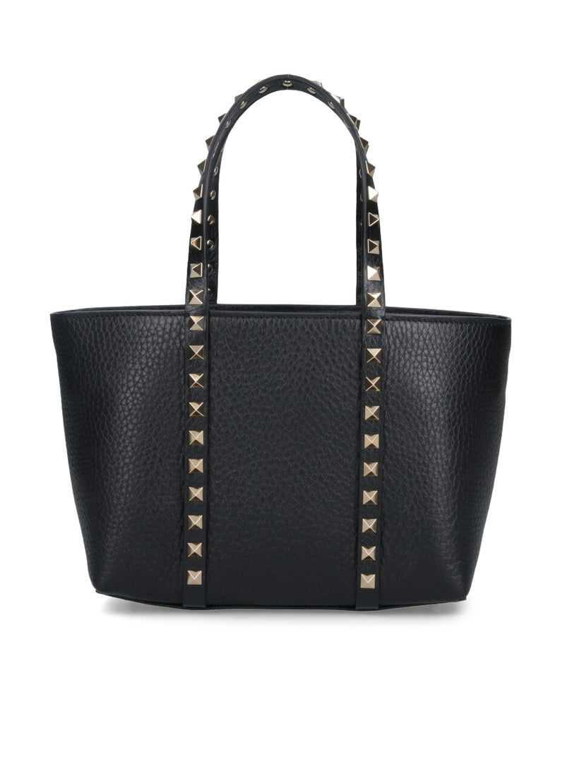 ROCKSTUD MINI TOTE IN HAMMERED LEATHER