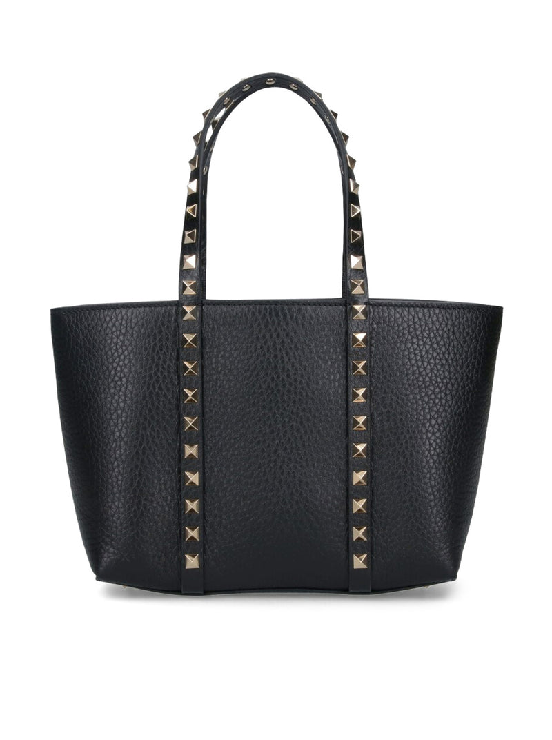 ROCKSTUD MINI TOTE IN HAMMERED LEATHER
