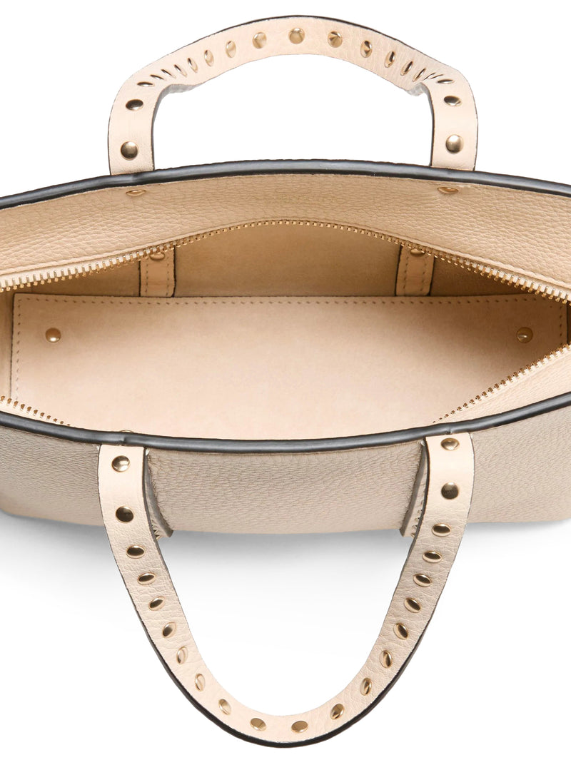 ROCKSTUD MINI TOTE IN HAMMERED LEATHER