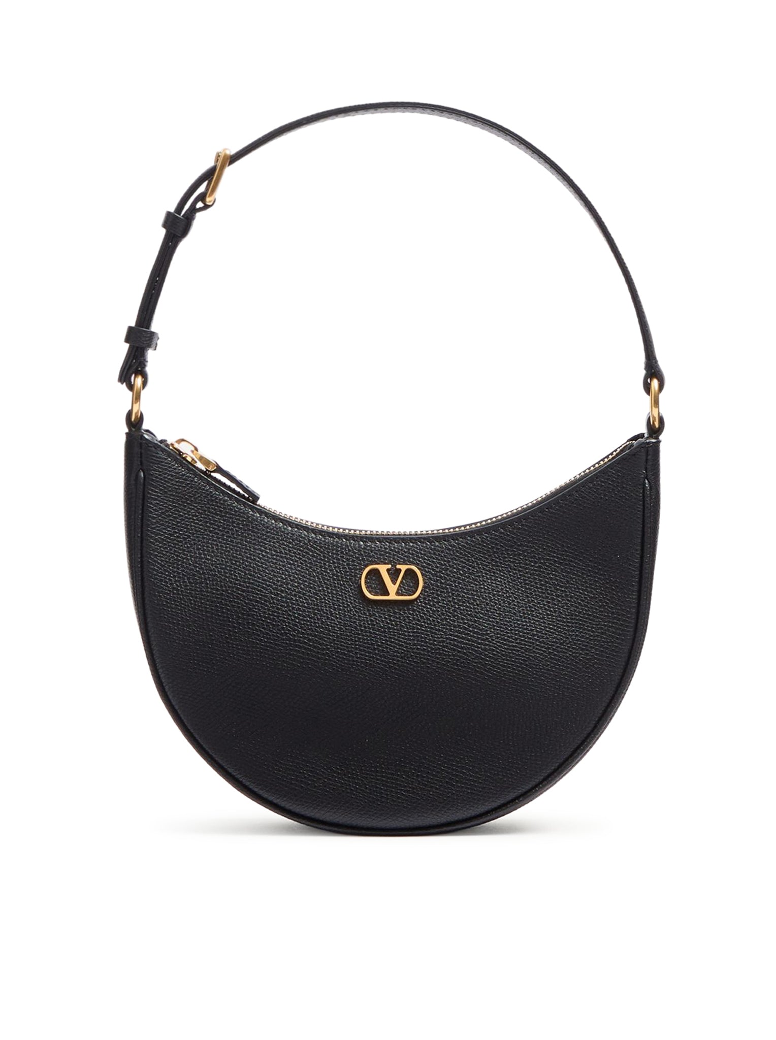 VLOGO SIGNATURE MINI HOBO BAG IN BLACK GARNET CALFSKIN