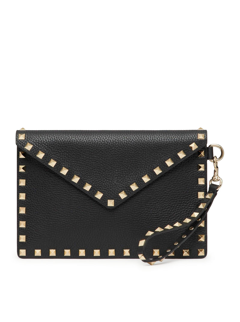 ROCKSTUD POUCH IN GARNET CALFSKIN