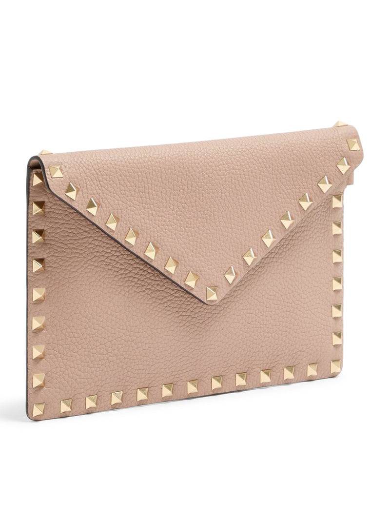ROCKSTUD POUCH IN GARNET CALFSKIN