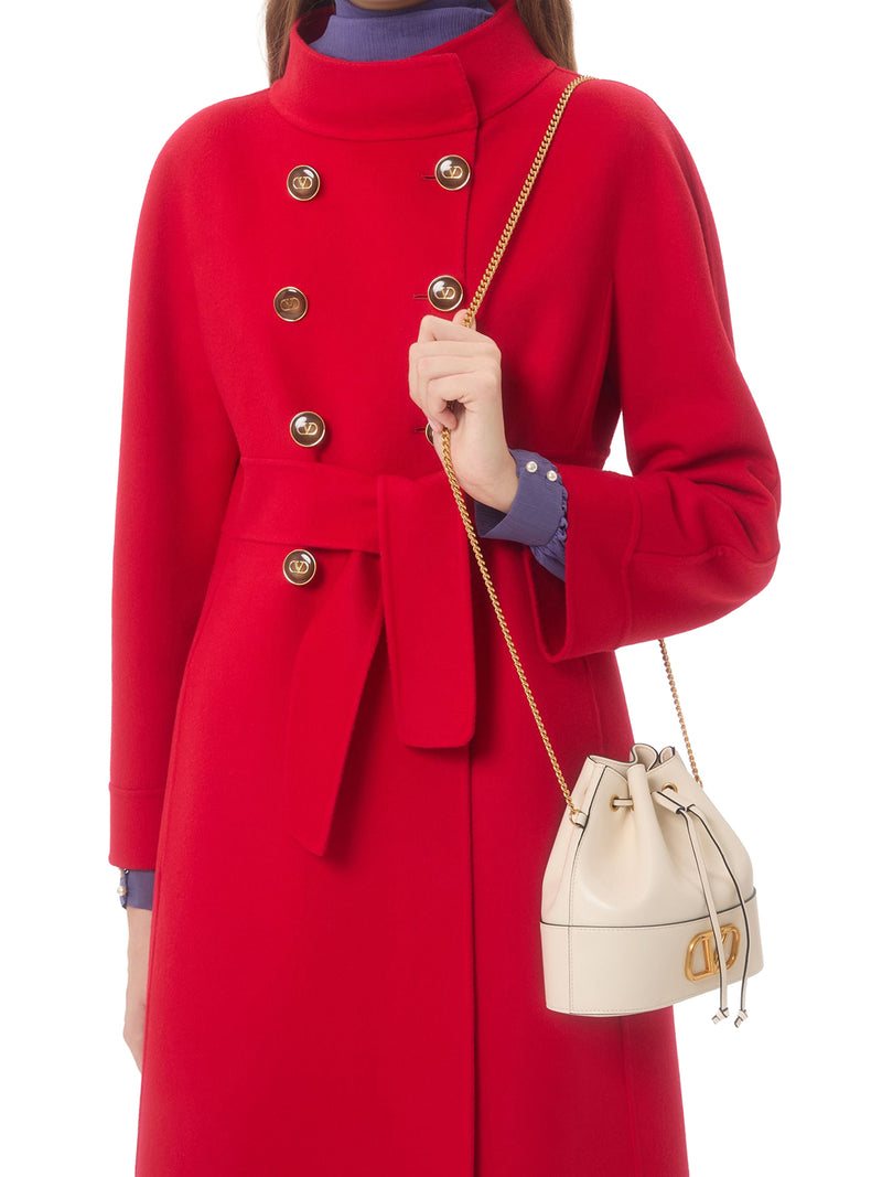 MINI BUCKET BAG WITH VLOGO SIGNATURE CHAIN IN NAPPA