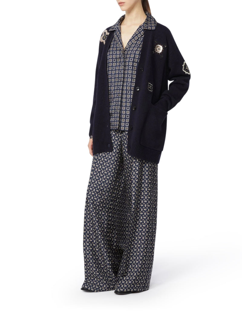 PRINTED SILK TROUSERS