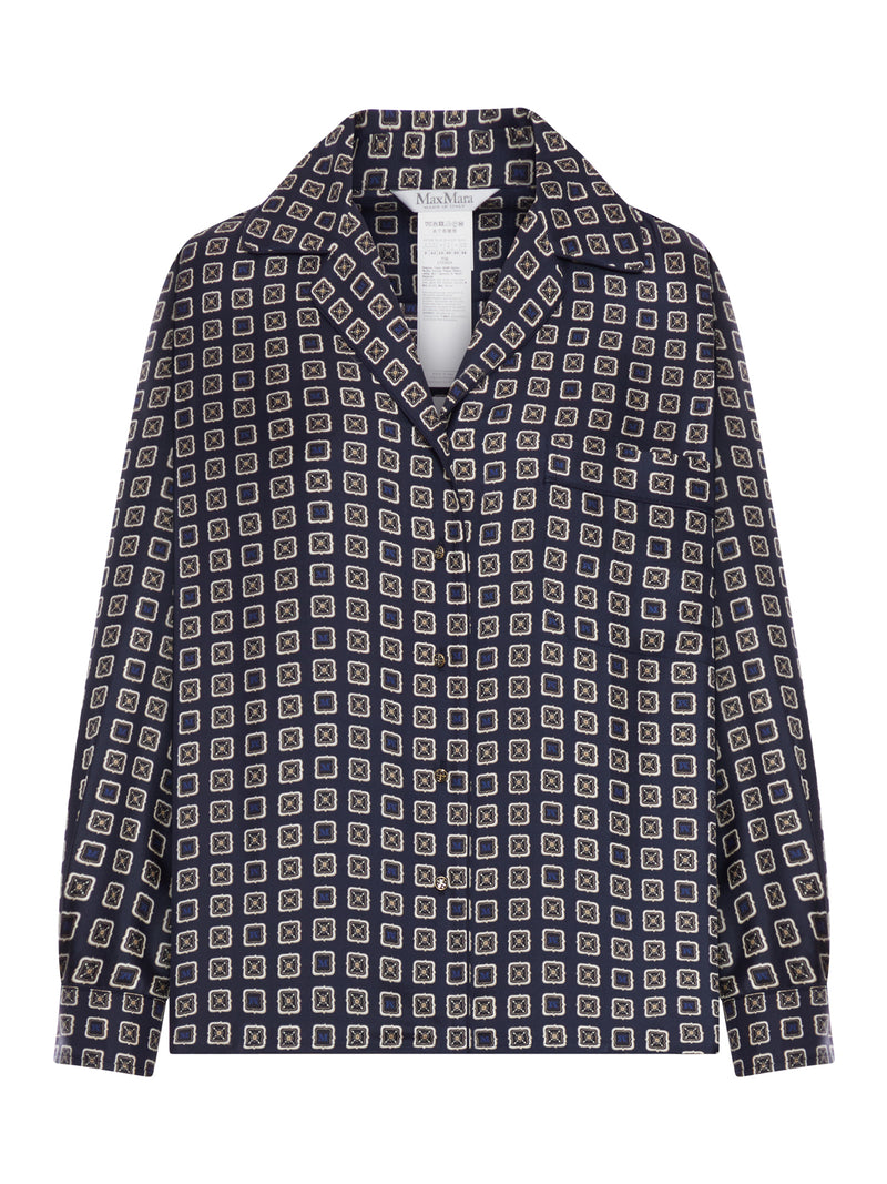 SEMI-FITTED PRINTED SILK SHIRT