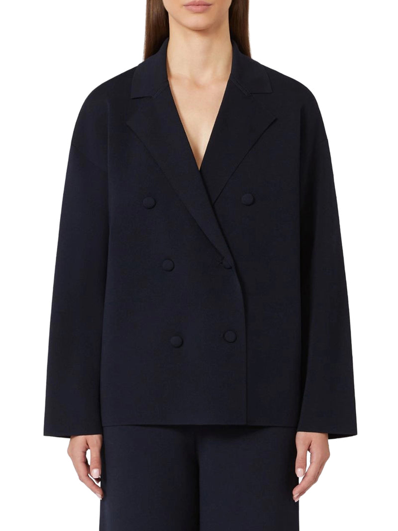 DOUBLE-BREASTED VISCOSE CREPE JACKET
