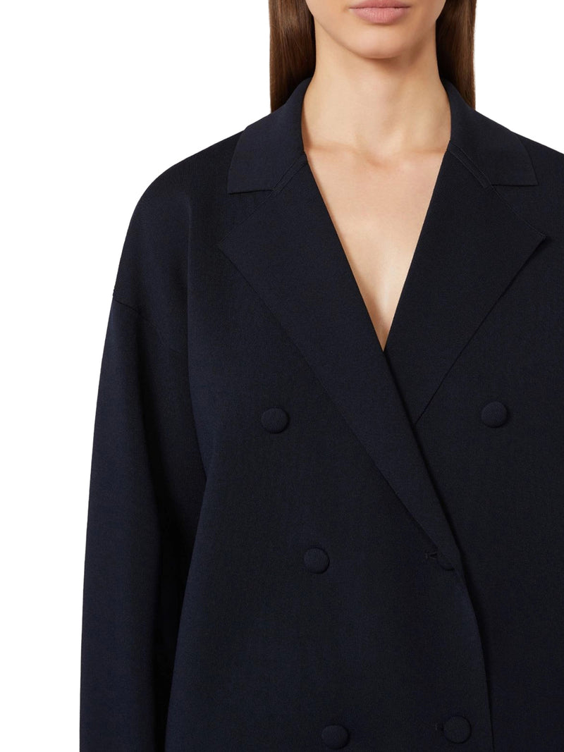 DOUBLE-BREASTED VISCOSE CREPE JACKET
