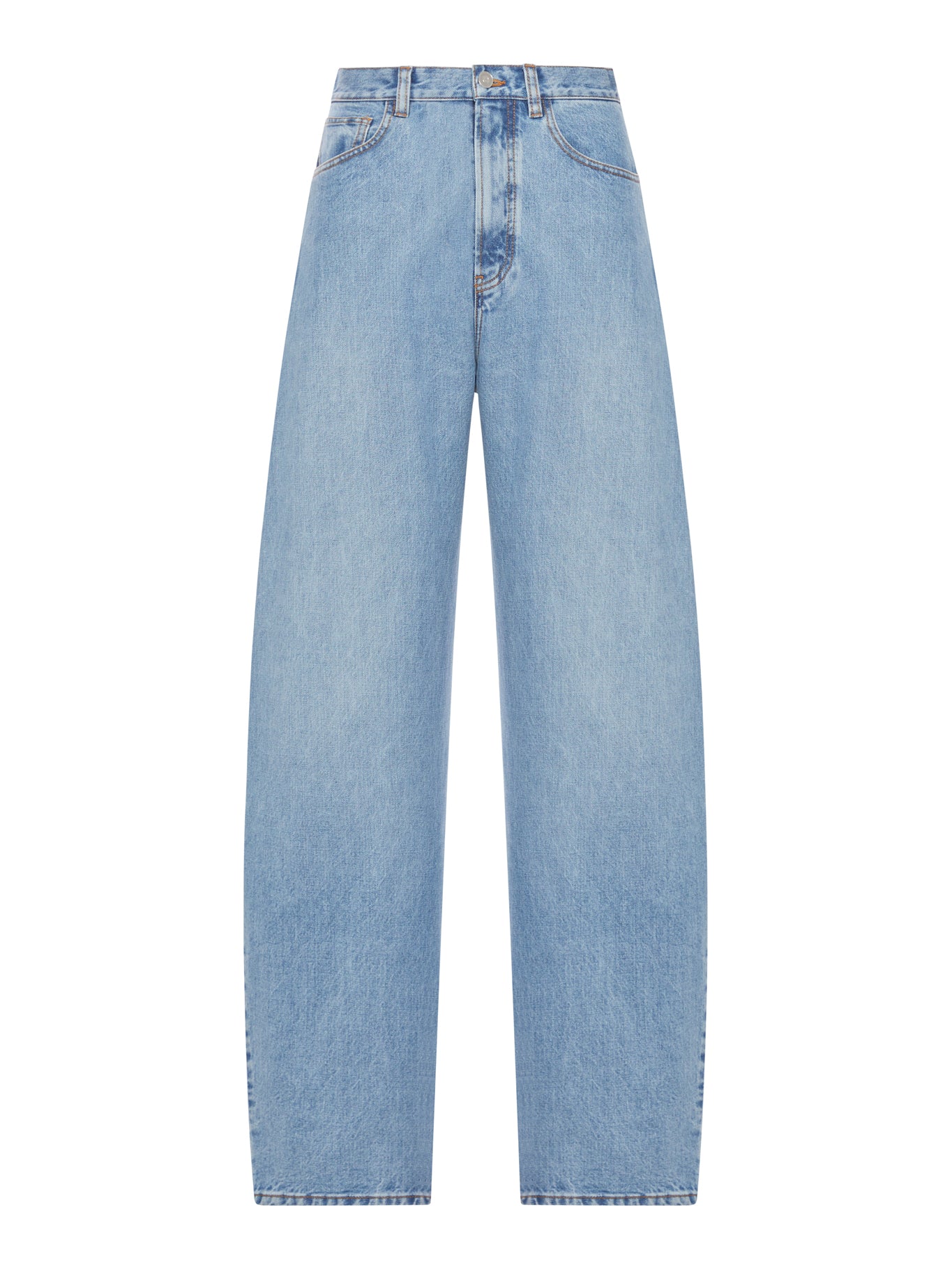 ROUNDED JEANS IN DÉLAVÉ BLUE DENIM