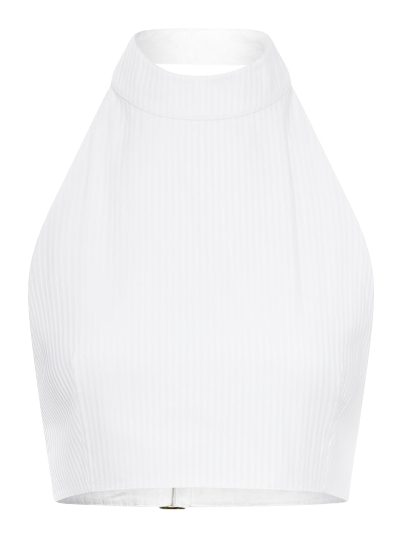 TOP WITH COTTON POPLIN PLASTRON