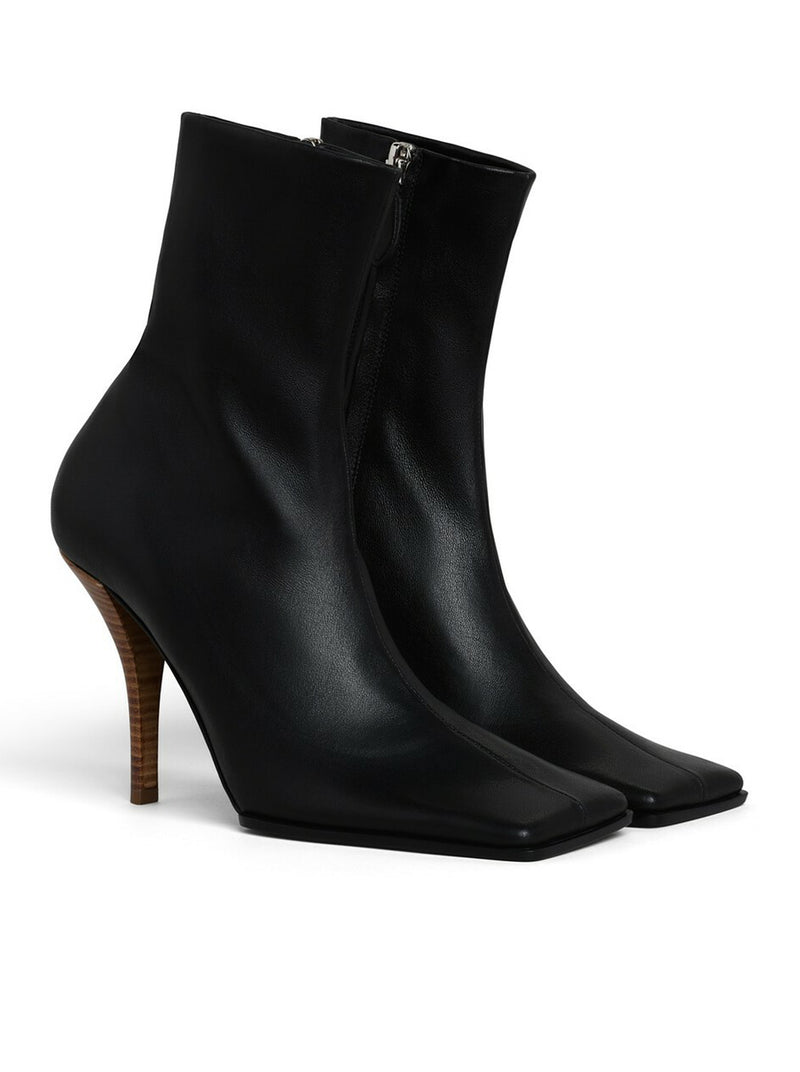 SQUARE LEATHER BOOTS
