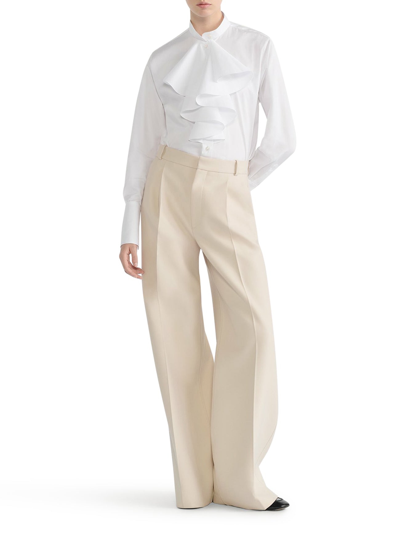 BLOUSE WITH RUFFLED NECKLINE