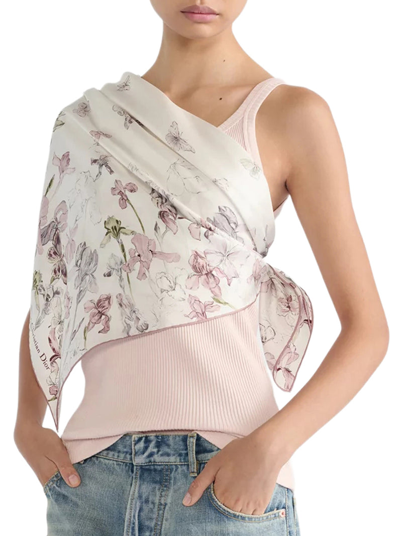 SQUARE SCARF 90 BUTTERFLIES & IRIS