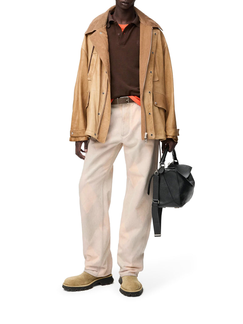 SHORT PARKA IN LAMBSKIN AND COTTON