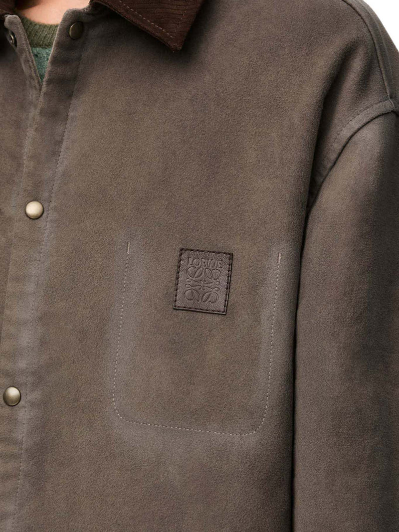 COTTON BLEND OVERSHIRT WITH ANAGRAM PATTERN