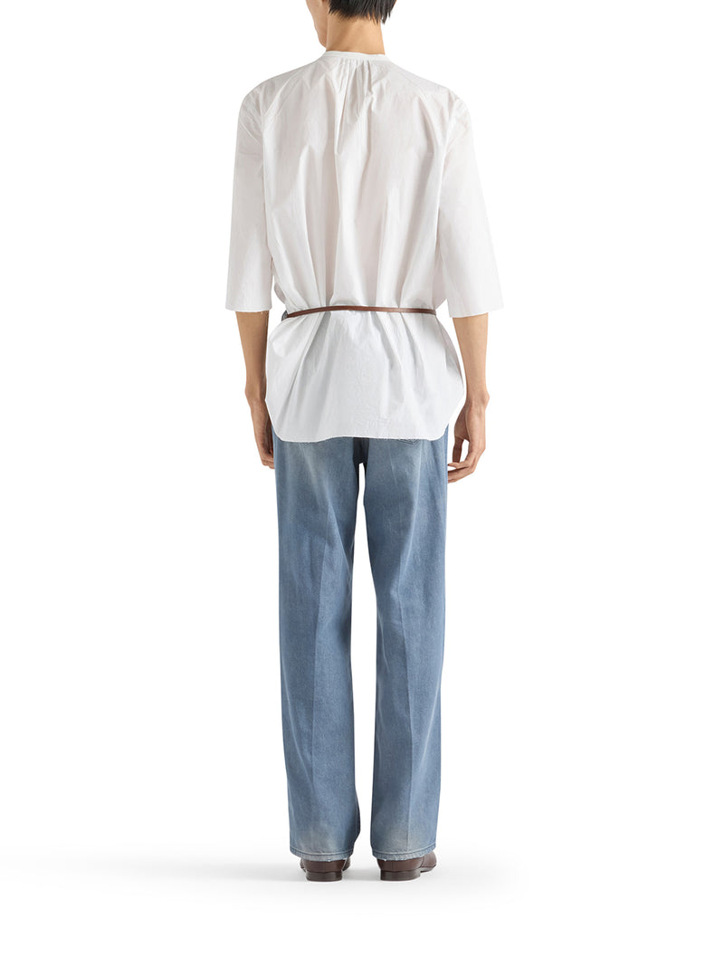 FIVE POCKET JEANS IN WASHED DENIM