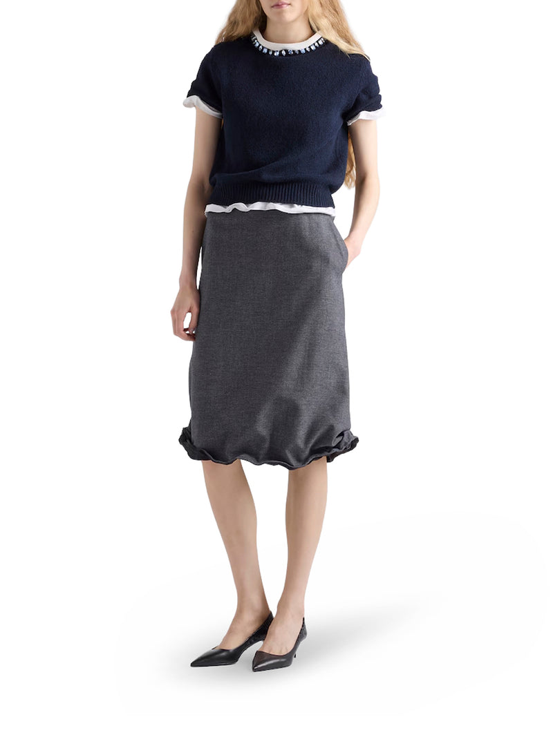 CREW NECK SWEATER IN WOOL AND CASHMERE