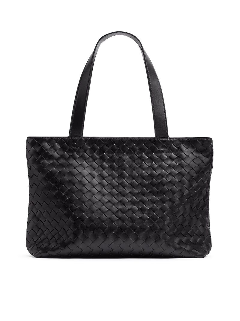 WOVEN TOTE BAG WITH ZIP