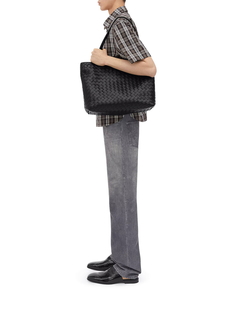 WOVEN TOTE BAG WITH ZIP