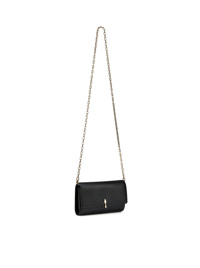 BETTINA WALLET ON CHAIN IN BLACK NAPPA LEATHER