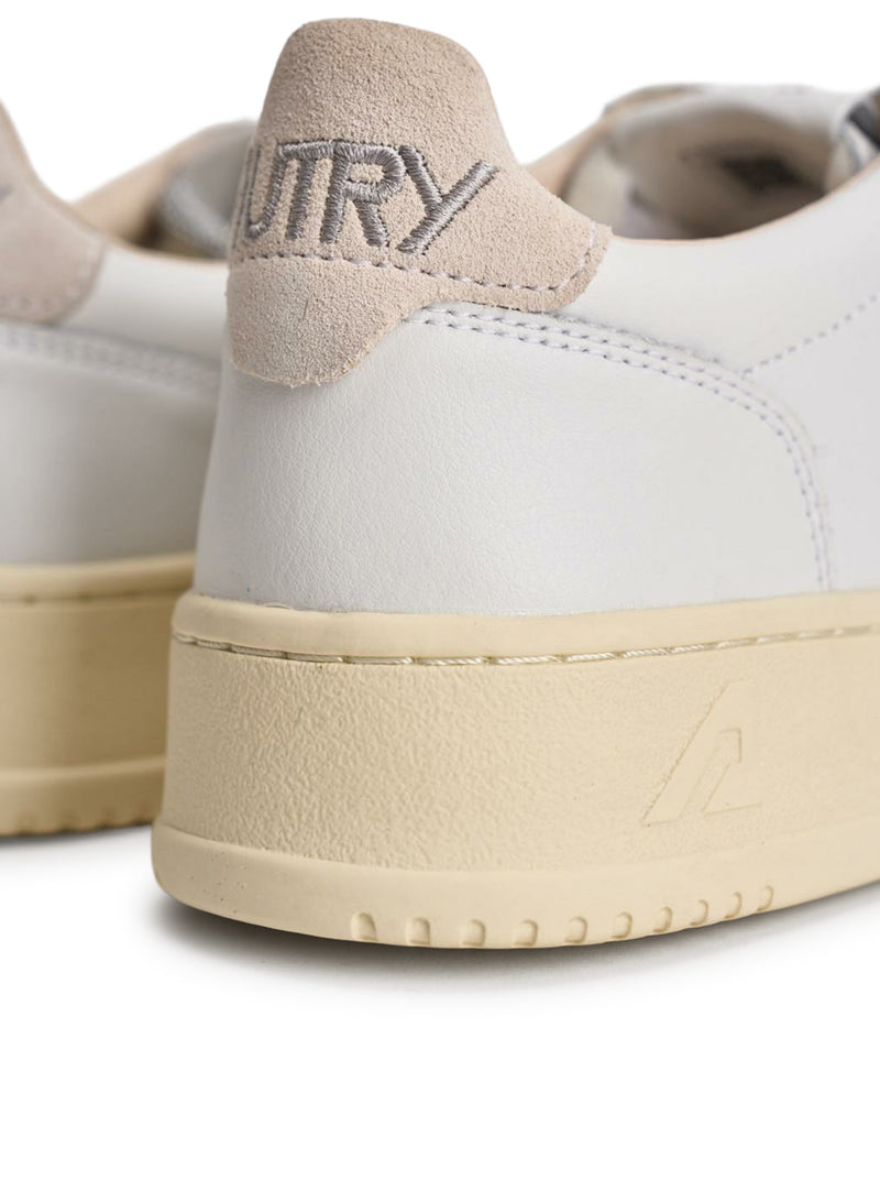 MEDALIST LOW SNEAKERS IN WHITE LEATHER WITH SILVER LUREX DETAILS