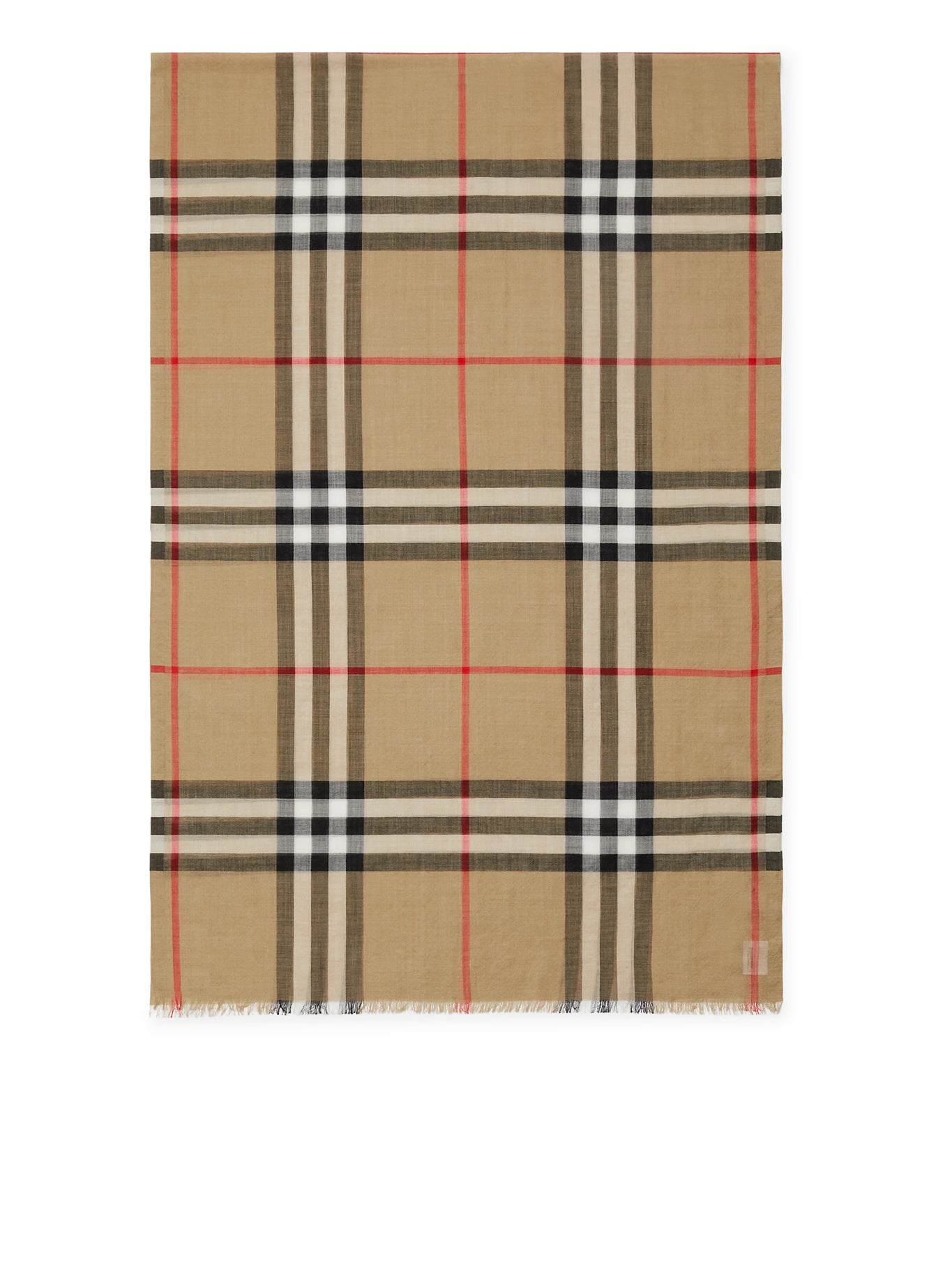 CHECK WOOL AND SILK SCARF