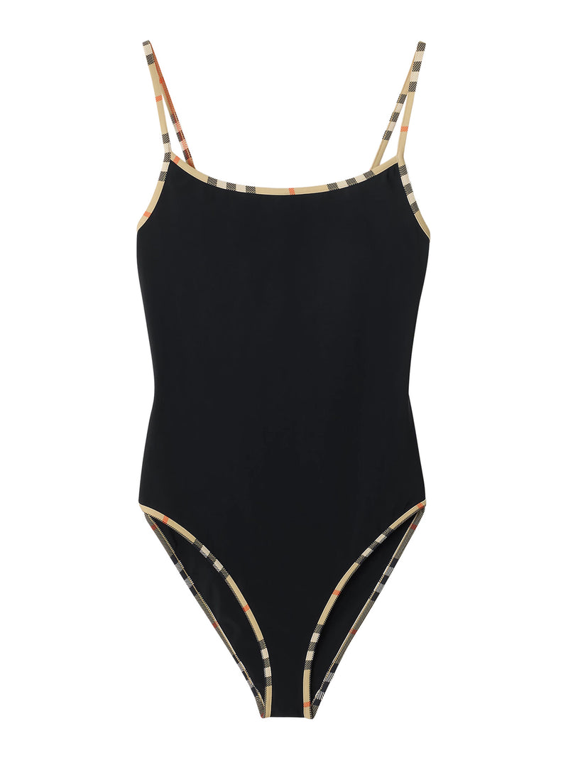 SWIMSUIT WITH CHECKED FINISHES