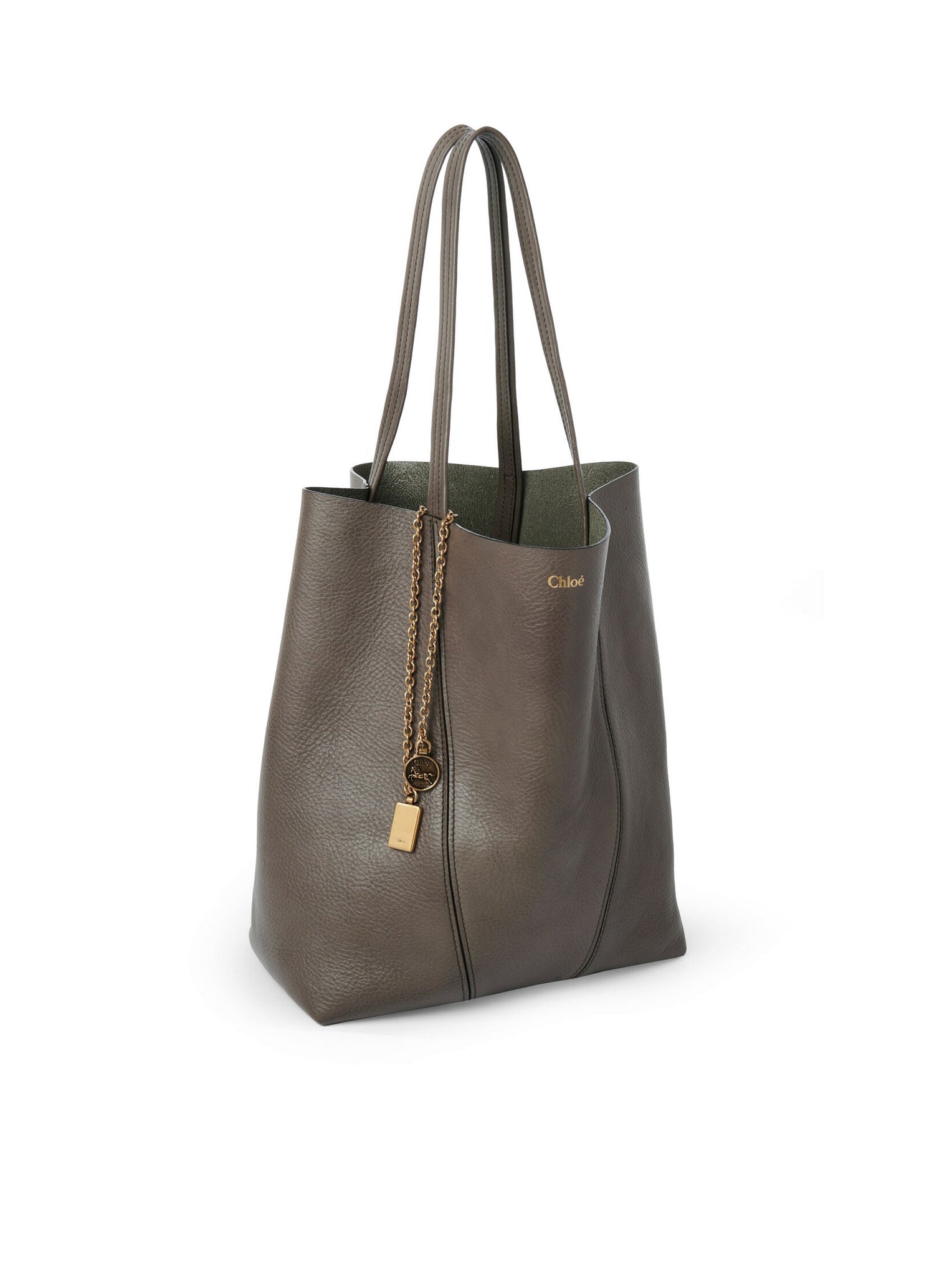 CHLOÉ SPIN TOTE BAG IN GRANATE LEATHER