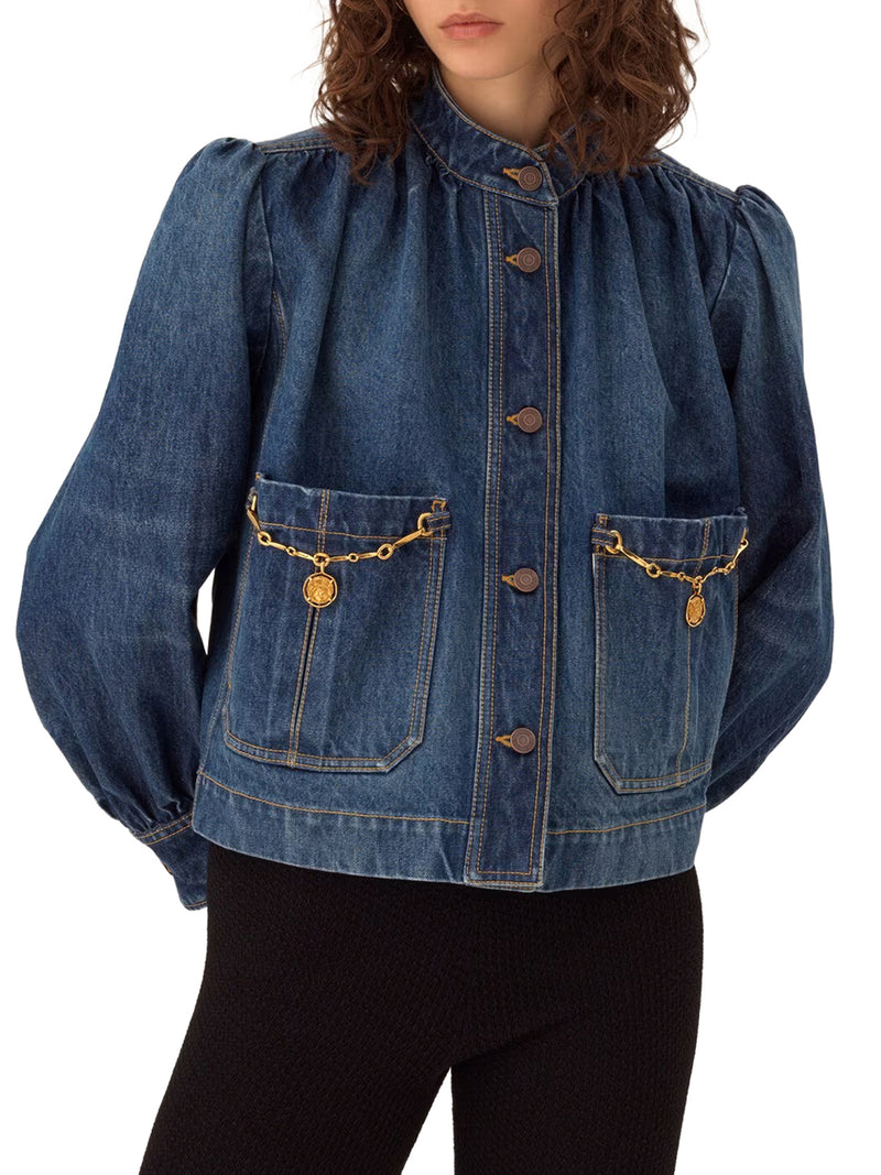 HIGH NECK DENIM JACKET