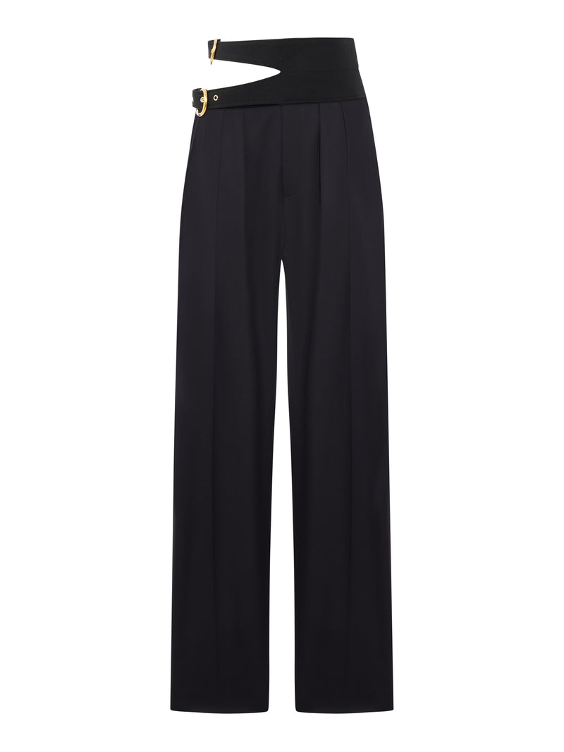 HIGH-WAISTED TAILORED WOOL TROUSERS