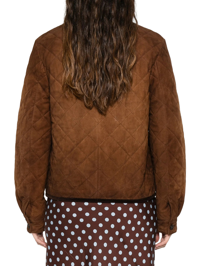 SUEDE JACKET WITH VELVET COLLAR