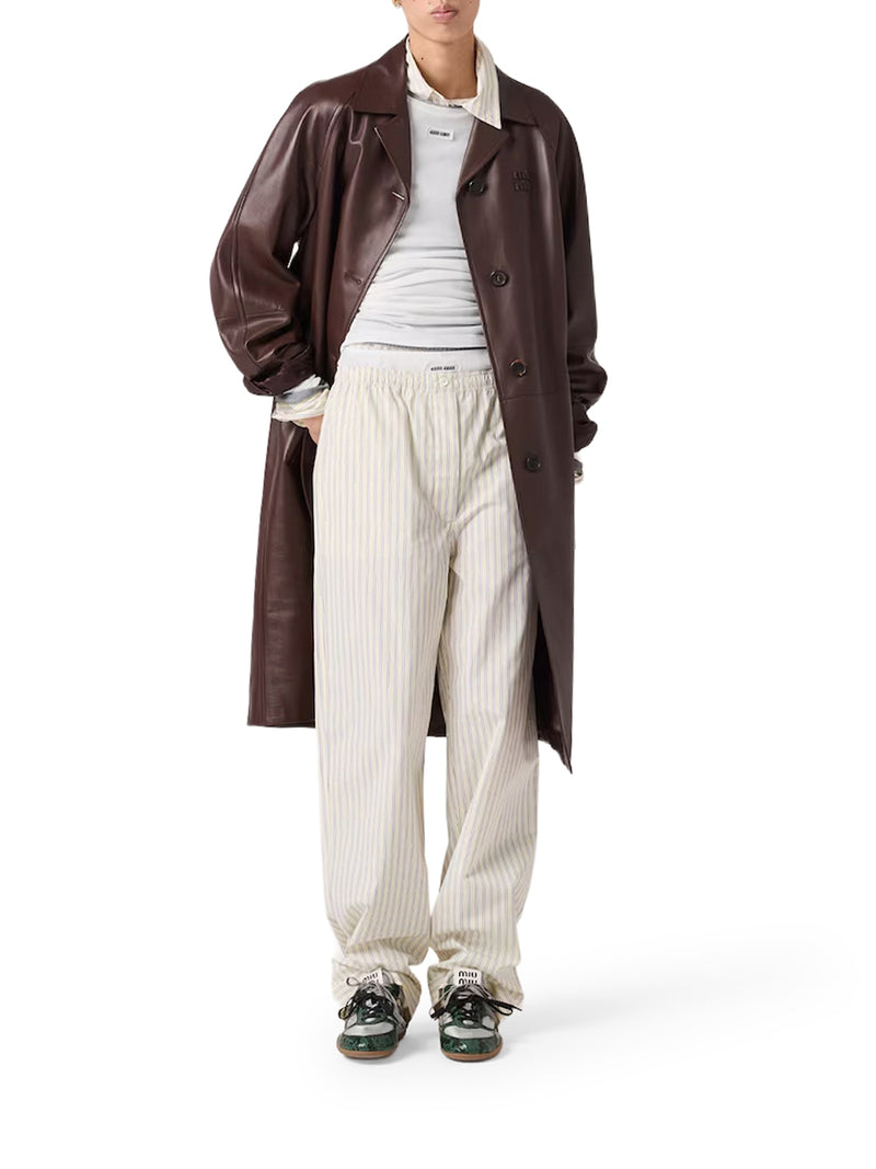 STRIPED COTTON POPLIN PANTS