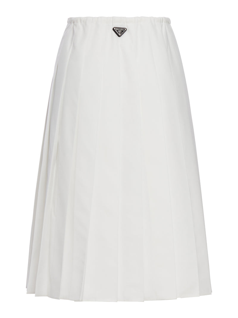PLEATED MIDI SKIRT IN COTTON POPLIN