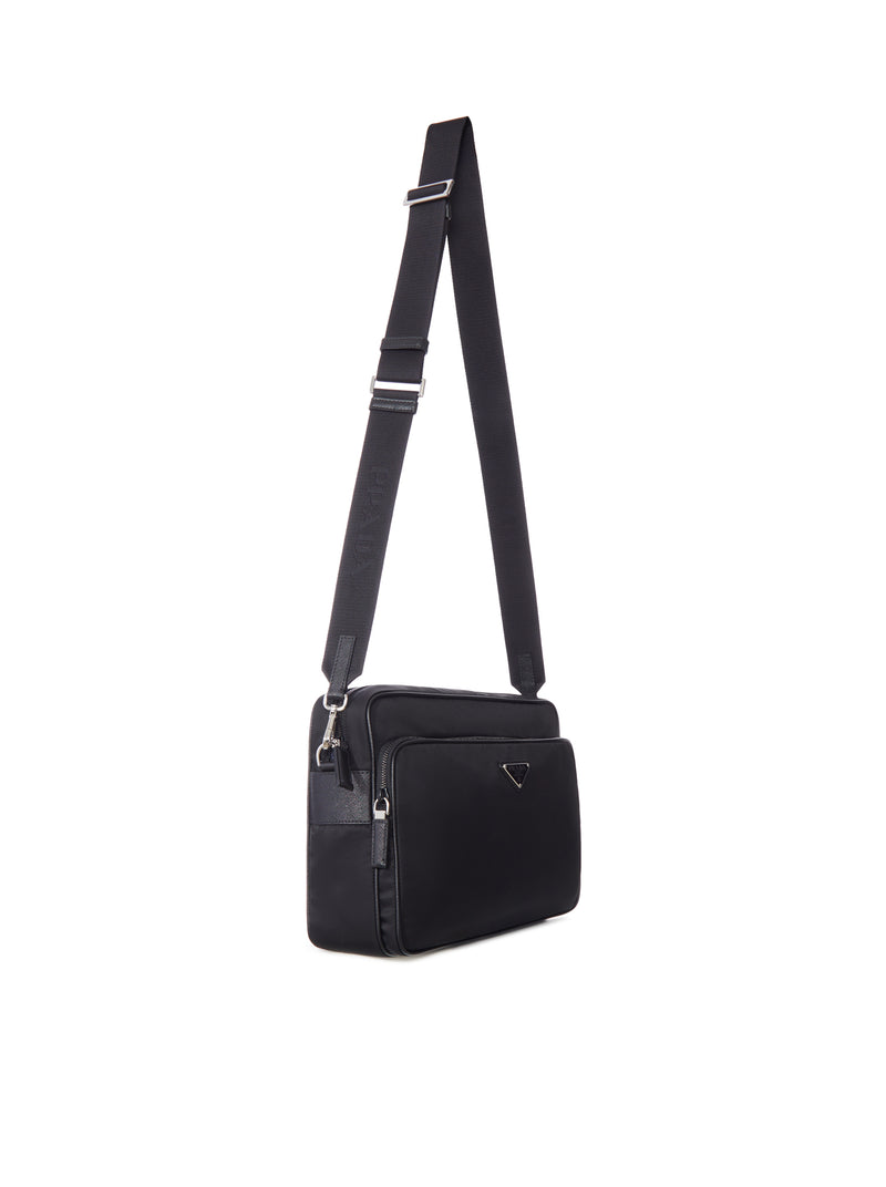 RE-NYLON AND LEATHER SHOULDER BAG