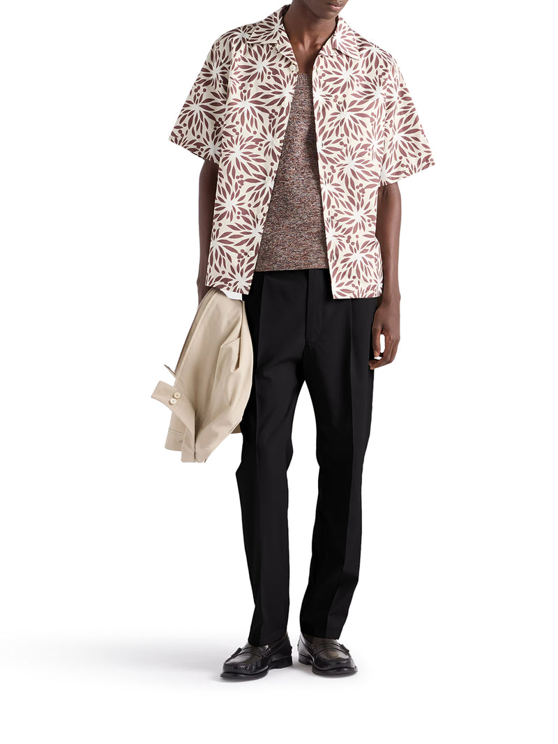 COTTON TROUSERS WITH ENAMELED METAL TRIANGLE LOGO