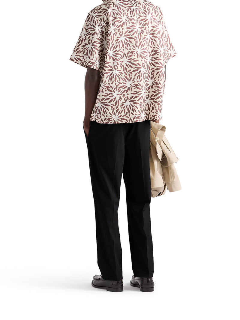 COTTON TROUSERS WITH ENAMELED METAL TRIANGLE LOGO