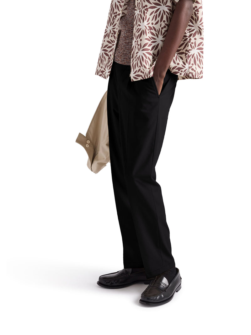 COTTON TROUSERS WITH ENAMELED METAL TRIANGLE LOGO