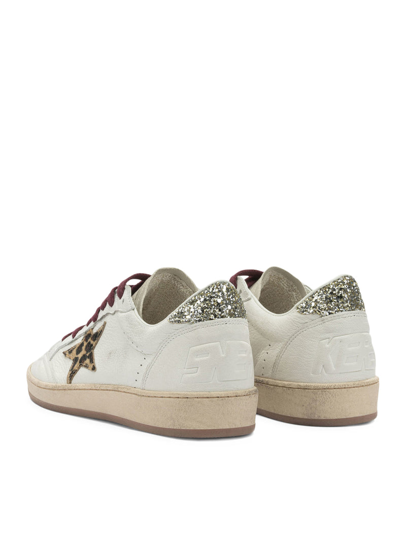 BALL-STAR SNEAKERS IN WHITE NAPPA WITH PONYSKIN STAR