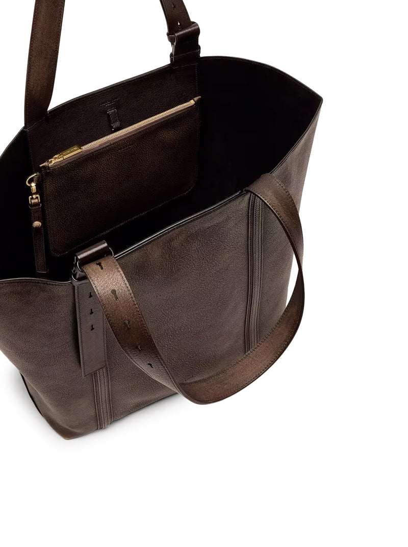 24/7 EAST WEST BAG IN DISTRESSED LEATHER