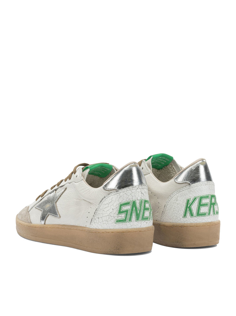 BALL-STAR SNEAKERS IN WHITE LEATHER WITH SILVER STAR