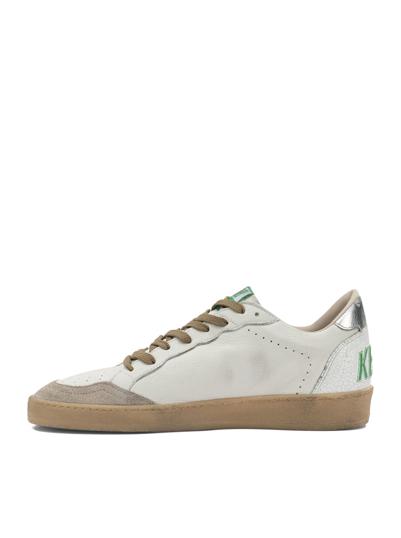 BALL-STAR SNEAKERS IN WHITE LEATHER WITH SILVER STAR