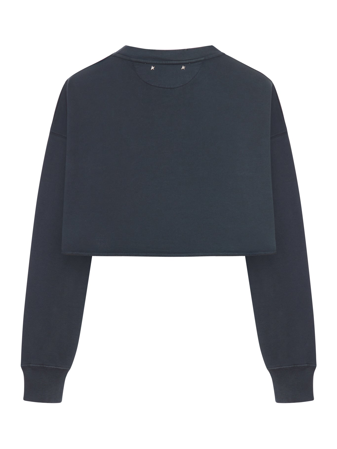 CREW NECK SWEATSHIRT IN ORGANIC COTTON FLEECE WITH CRYSTALS ON THE NECK