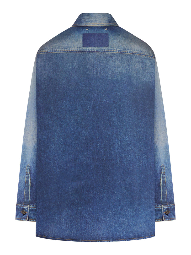 OVERSIZED SHIRT WITH DENIM PRINT