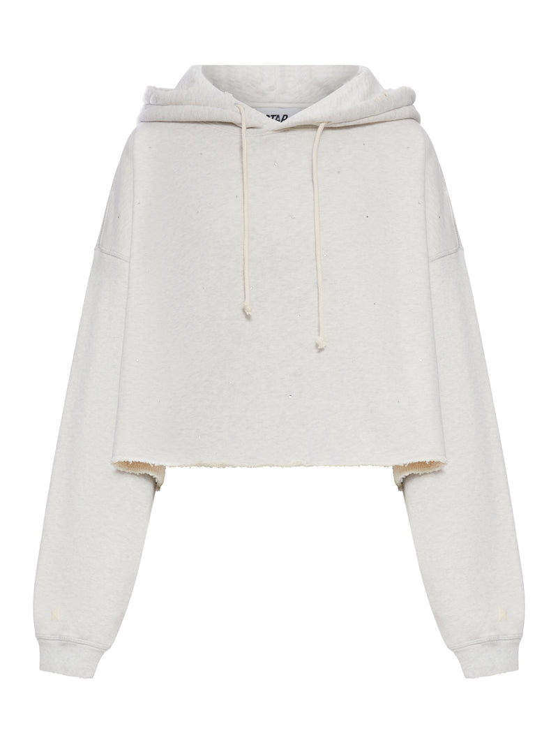 CROPPED HOODIE WITH MICRO APPLICATIONS