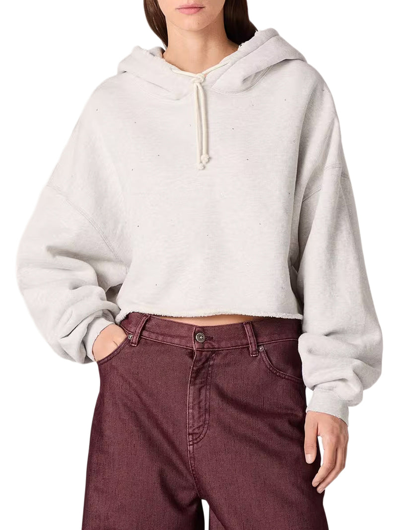 CROPPED HOODIE WITH MICRO APPLICATIONS
