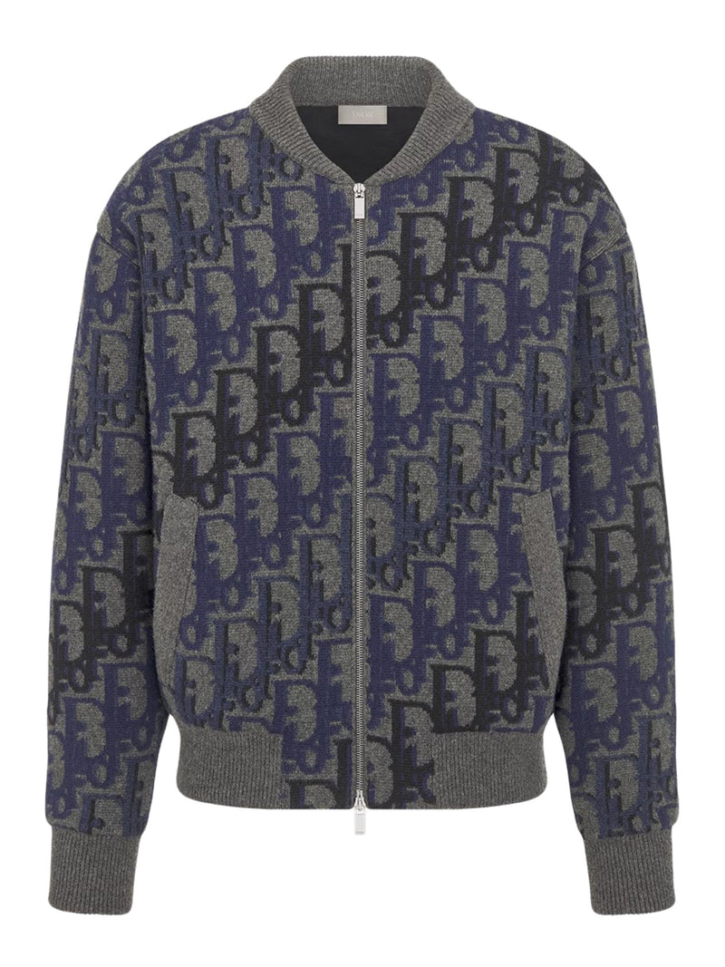 OBLIQUE WOOL KNIT JACKET